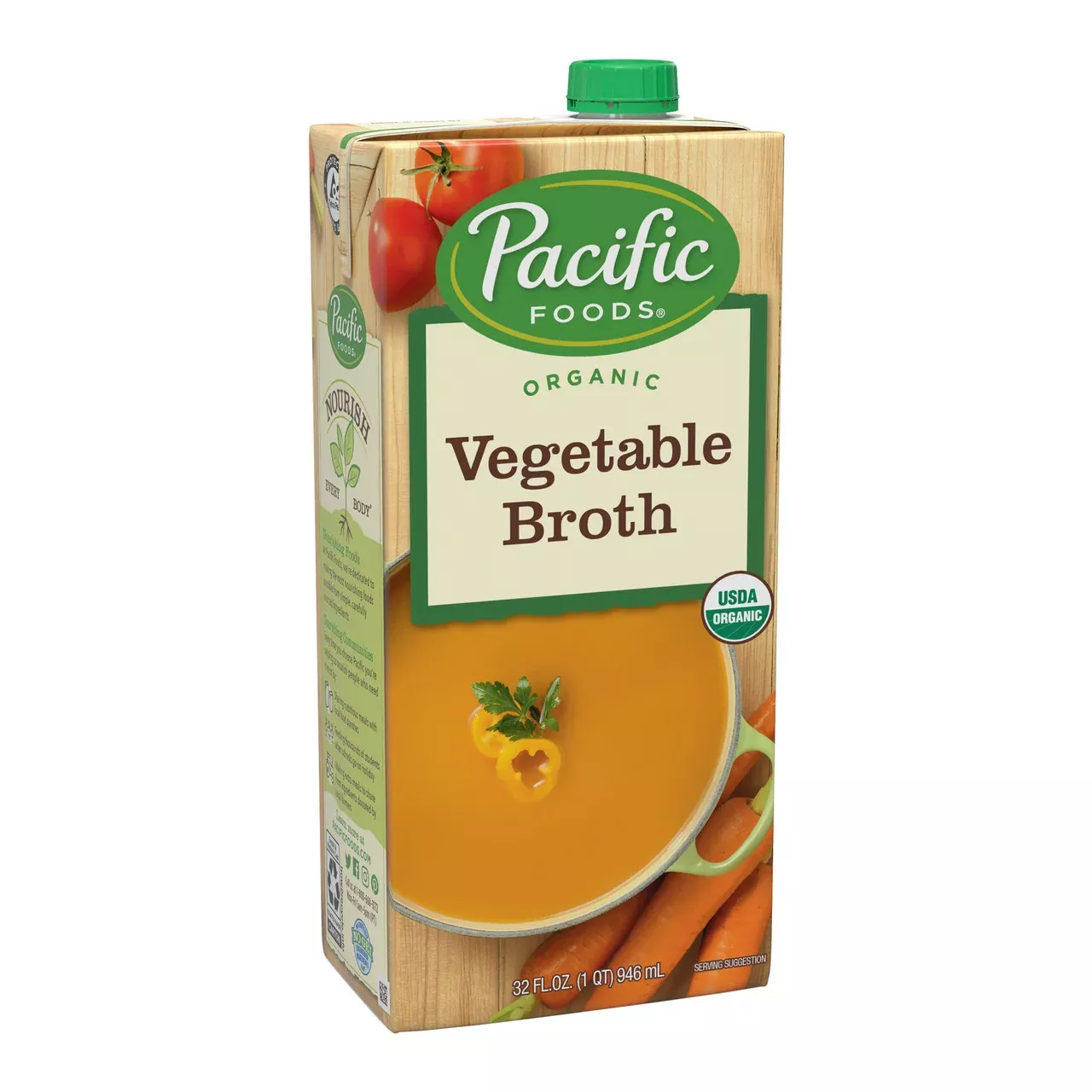 Pacific Natural Vegetable Broth- Case Of 12 - 32 Oz - Pacific Foods