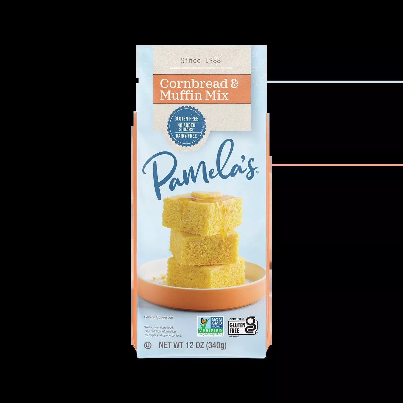 Pamela's Corn Bread & Muffin Mix- Case Of 6 - 12 Oz - Pamela`S