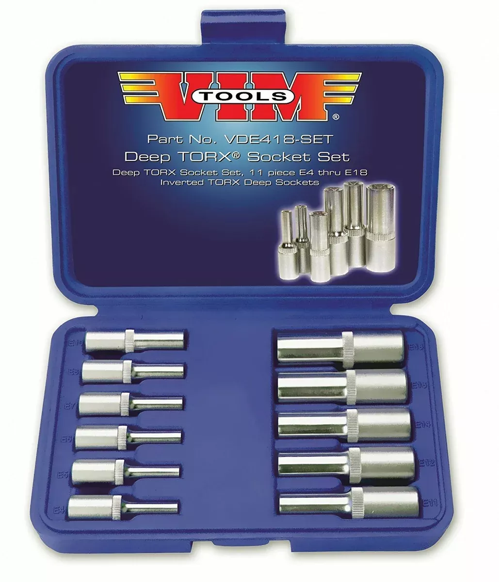 VIM Tools VDE418 11-Piece Deep Torx Socket Set